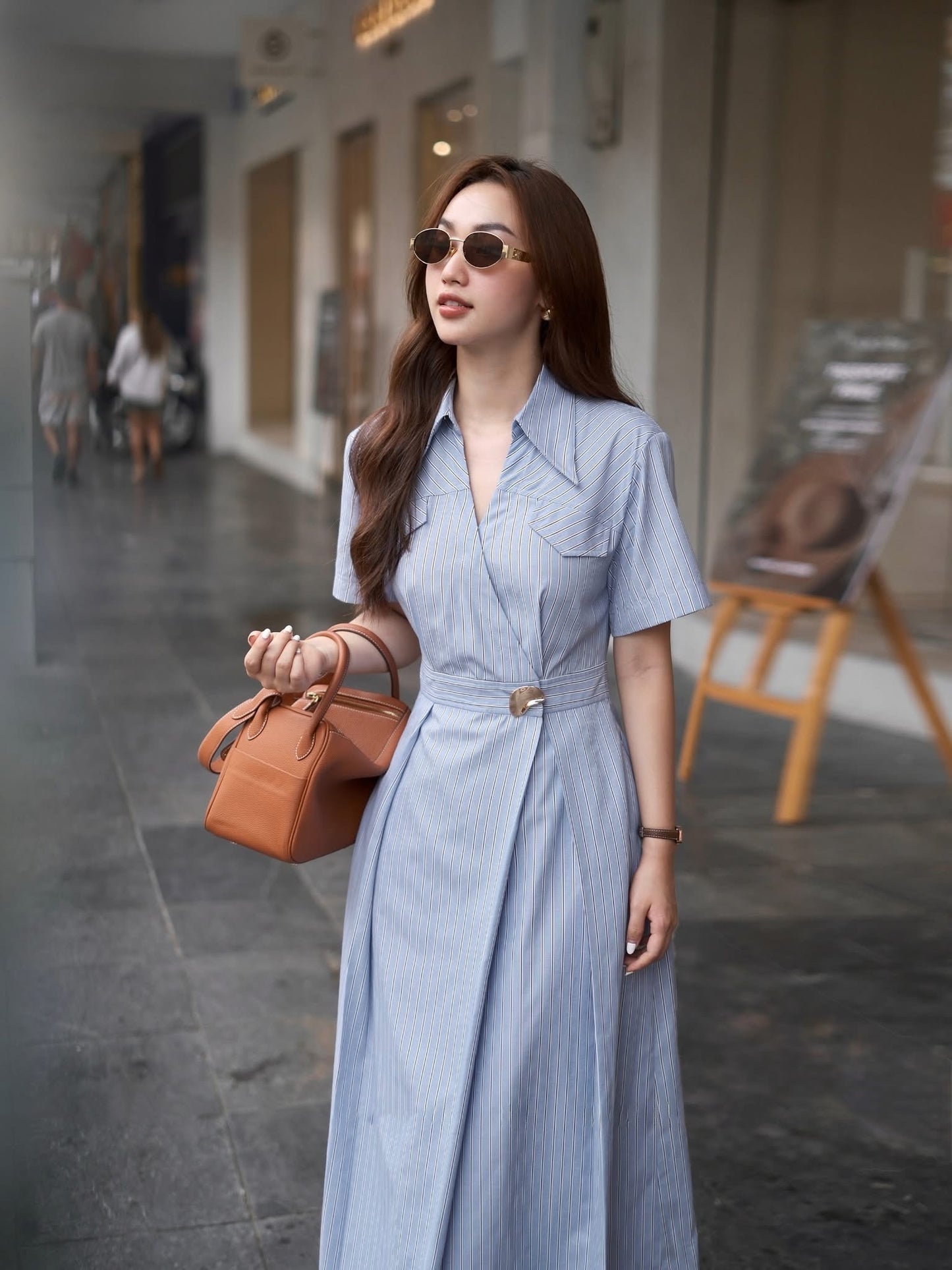DIAGONAL HEM SHIRT DRESS